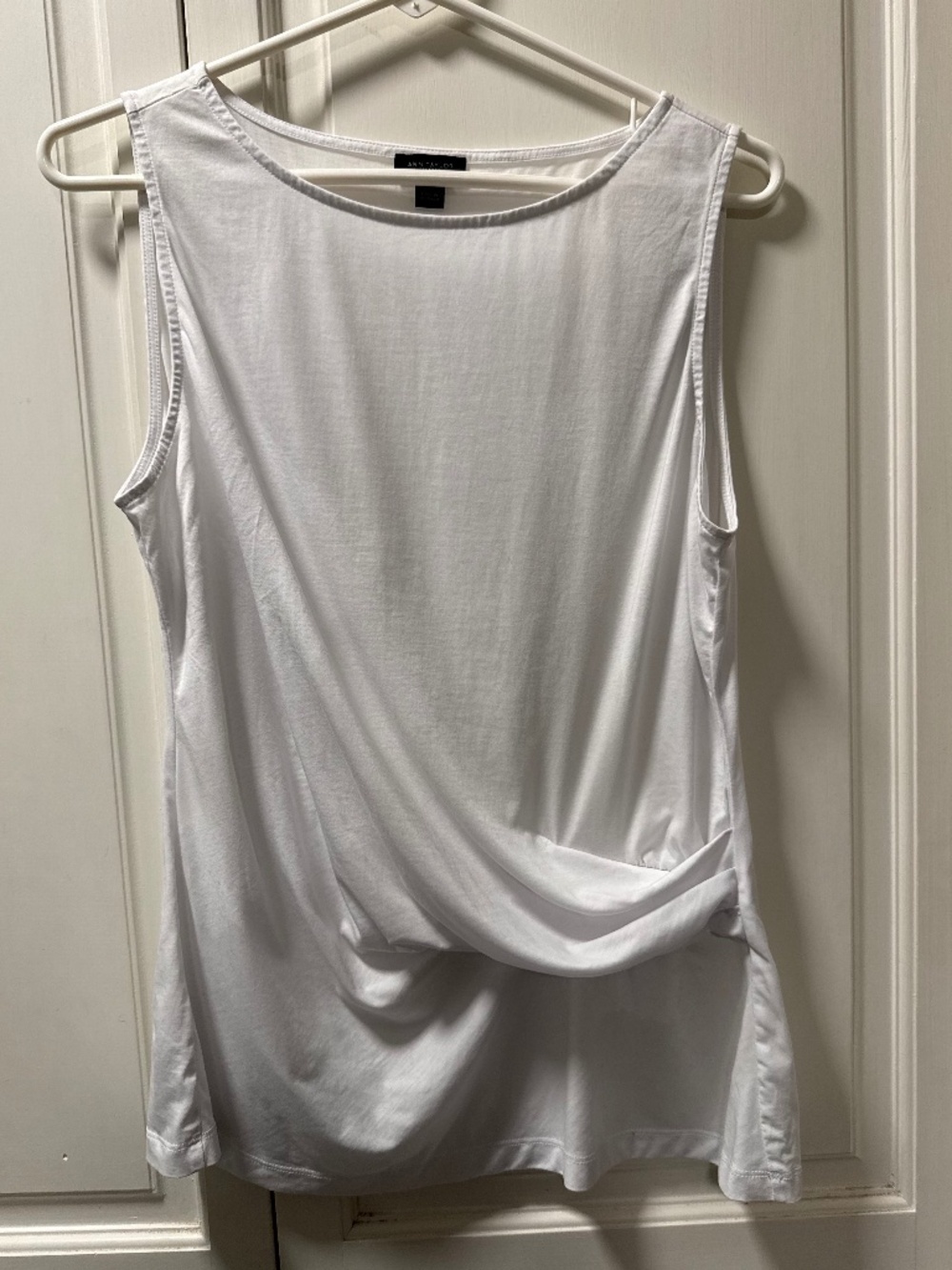 Ann Taylor Factory White Draped Front Sleeveless Top Size M